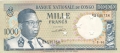 Congo Democratic Republic 1000 Francs,  1. 8.1964